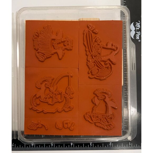 NEW UNMOUNTED Penguin Paradise Rubber Stamp Set By Stampin Up! 2000 - Picture 2 of 4